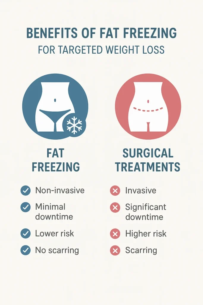 graphic showing the benefits of fat freezing Leicestershire