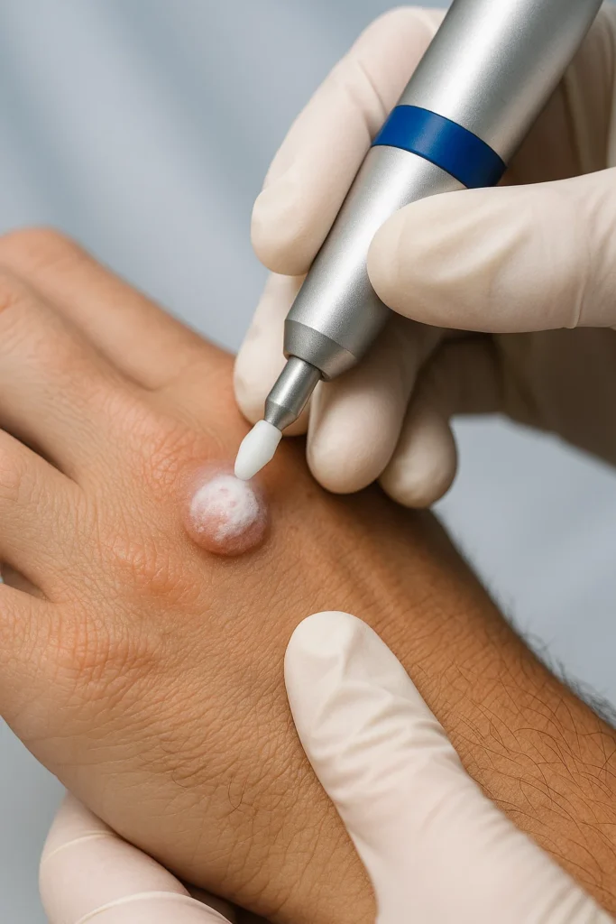 example of wart removal Leicestershire using cryopen