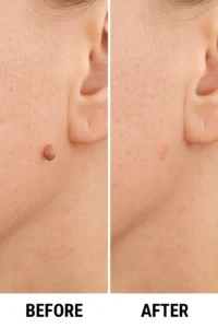 Skin tags removal Leicestershire before and after