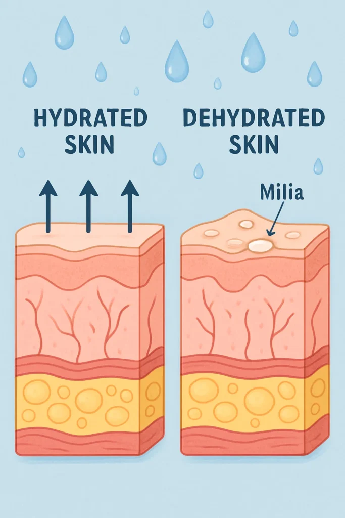 The importance of hydration and milia production Leicestershire
