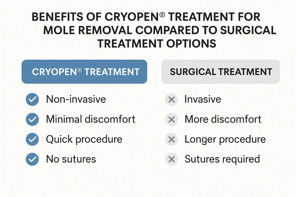 Benefits of facial mole removal Leicestershire - call our team today to book a consultation
